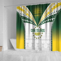 Cook Islands Rugby Shower Curtain Kuki's Aitu Champions - Polynesian Pride