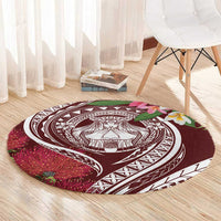 Aloha Hawaii Big Island Round Carpet Ohia Lehua Wahine