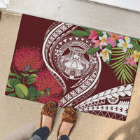 Aloha Hawaii Big Island Rubber Doormat Ohia Lehua Wahine