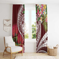 Aloha Hawaii Big Island Window Curtain Ohia Lehua Wahine