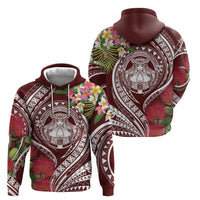 Aloha Hawaii Big Island Zip Hoodie Ohia Lehua Wahine