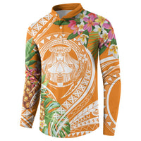 Aloha Hawaii Lanai Button Sweatshirt Frangipani Mix Pineapple