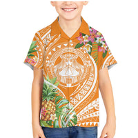 Aloha Hawaii Lanai Family Matching Mermaid Dress and Hawaiian Shirt Frangipani Mix Pineapple