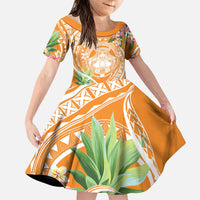 Aloha Hawaii Lanai Family Matching Puletasi and Hawaiian Shirt Frangipani Mix Pineapple