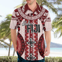 Bula Fiji Vintage Hawaiian Shirt Scarlet Masi Motifs