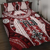 Bula Fiji Vintage Quilt Bed Set Scarlet Masi Motifs