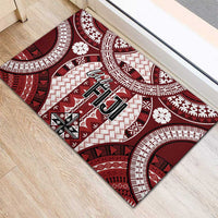 Bula Fiji Vintage Rubber Doormat Scarlet Masi Motifs