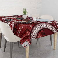 Bula Fiji Vintage Tablecloth Scarlet Masi Motifs