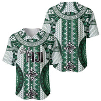 Bula Fiji Vintage Baseball Jersey Phthalo Green Masi Motifs