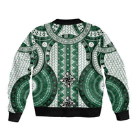 Bula Fiji Vintage Bomber Jacket Phthalo Green Masi Motifs