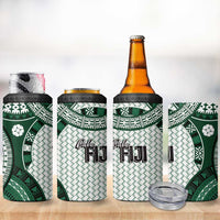 Bula Fiji Vintage 4 in 1 Can Cooler Tumbler Phthalo Green Masi Motifs LT7 - Polynesian Pride