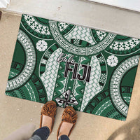 Bula Fiji Vintage Rubber Doormat Phthalo Green Masi Motifs