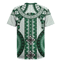 Bula Fiji Vintage Rugby Jersey Phthalo Green Masi Motifs LT7 - Polynesian Pride