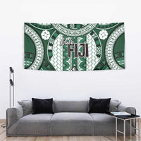 Bula Fiji Vintage Tapestry Phthalo Green Masi Motifs