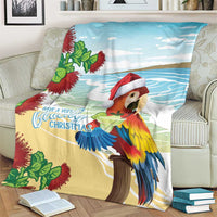 Have A Very Beach Christmas Blanket Parrot By Lehua Flower - Polynesian Pride