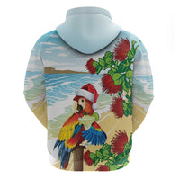 Have A Very Beach Christmas Zip Hoodie Parrot By Lehua Flower - Polynesian Pride