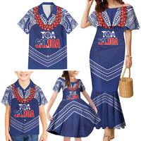 Toa Samoa Rugby Custom Family Matching Mermaid Dress and Hawaiian Shirt Ulafala Mix Nifo'oti - Polynesian Pride