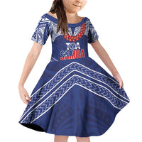 Toa Samoa Rugby Custom Family Matching Off Shoulder Short Dress and Hawaiian Shirt Ulafala Mix Nifo'oti - Polynesian Pride
