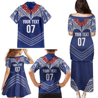 Toa Samoa Rugby Custom Family Matching Puletasi and Hawaiian Shirt Ulafala Mix Nifo'oti - Polynesian Pride