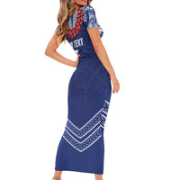 Toa Samoa Rugby Custom Family Matching Short Sleeve Bodycon Dress and Hawaiian Shirt Ulafala Mix Nifo'oti - Polynesian Pride
