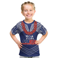 Toa Samoa Rugby Custom Kid T Shirt Ulafala Mix Nifo'oti - Polynesian Pride