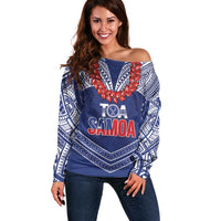 Toa Samoa Rugby Custom Off Shoulder Sweater Ulafala Mix Nifo'oti - Polynesian Pride
