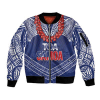 Toa Samoa Rugby Custom Sleeve Zip Bomber Jacket Ulafala Mix Nifo'oti - Polynesian Pride