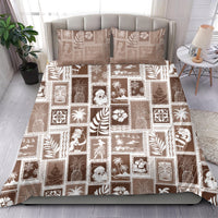 Hawaii Christmas Retro Patchwork Bedding Set Brown LT7 - Polynesian Pride