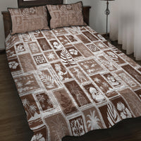 Hawaii Christmas Retro Patchwork Quilt Bed Set Brown LT7 - Polynesian Pride