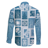 Hawaii Christmas Retro Patchwork Family Matching Mermaid Dress and Hawaiian Shirt Aquamarine LT7 - Polynesian Pride