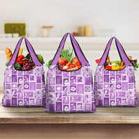 Hawaii Christmas Retro Patchwork Grocery Bag Violet LT7 3-pack One Size Violet - Polynesian Pride