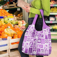 Hawaii Christmas Retro Patchwork Grocery Bag Violet LT7 - Polynesian Pride