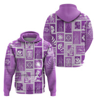 Hawaii Christmas Retro Patchwork Hoodie Violet LT7 - Polynesian Pride
