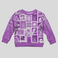 Hawaii Christmas Kid Ugly Christmas Sweater Retro Patchwork - Violet LT7 Kid Violet - Polynesian Pride