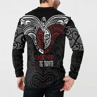 Maori Hongi Toitu Te Tiriti Button Sweatshirt Tangata Tiriti Stand With Tangata Whenua