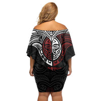 Maori Hongi Toitu Te Tiriti Family Matching Off Shoulder Short Dress and Hawaiian Shirt Tangata Tiriti Stand With Tangata Whenua LT7 - Polynesian Pride