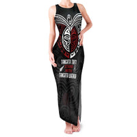 Maori Hongi Toitu Te Tiriti Family Matching Tank Maxi Dress and Hawaiian Shirt Tangata Tiriti Stand With Tangata Whenua LT7 Mom's Dress Black - Polynesian Pride