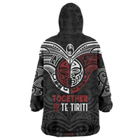 Maori Hongi Toitu Te Tiriti Wearable Blanket Hoodie Tangata Tiriti Stand With Tangata Whenua