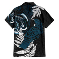 New Zealand Tui Bird Family Matching Off Shoulder Short Dress and Hawaiian Shirt Maori Kowhaiwhai LT7 - Polynesian Pride