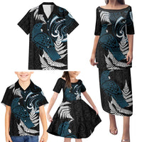 New Zealand Tui Bird Family Matching Puletasi and Hawaiian Shirt Maori Kowhaiwhai LT7 - Polynesian Pride