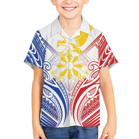 Philippines Tribal Sun Personalized Family Matching Long Sleeve Bodycon Dress and Hawaiian Shirt Hunting Eagle LT7 Son's Shirt White - Polynesian Pride