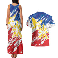 Personalized Filipino Sun and Stars Couples Matching Tank Maxi Dress and Hawaiian Shirt Grunge Vibes LT7 - Polynesian Pride