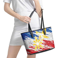 Filipino Sun and Stars Leather Tote Bag Grunge Vibes
