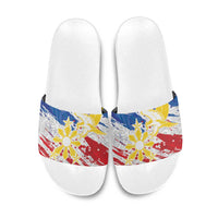 Filipino Sun and Stars Slide Sandals Grunge Vibes LT7 White - Polynesian Pride