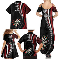 Personalized New Zealand Darts Family Matching Summer Maxi Dress and Hawaiian Shirt Kowhaiwhai Whero Koiri - Manaia