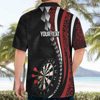 Personalized New Zealand Darts Hawaiian Shirt Kowhaiwhai Whero Koiri - Manaia