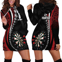 Personalized New Zealand Darts Hoodie Dress Kowhaiwhai Whero Koiri - Manaia