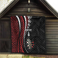 Personalized New Zealand Darts Quilt Kowhaiwhai Whero Koiri - Manaia