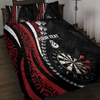 Personalized New Zealand Darts Quilt Bed Set Kowhaiwhai Whero Koiri - Manaia