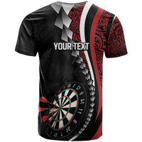 Personalized New Zealand Darts T Shirt Kowhaiwhai Whero Koiri - Manaia